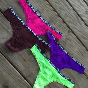 NWT MEDIUM Victoria's Secret PINK 4 pairs panties