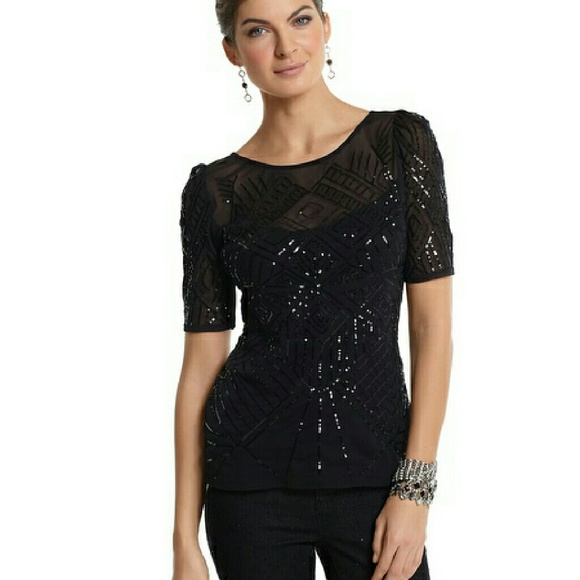 White House Black Market Embellished Top XS