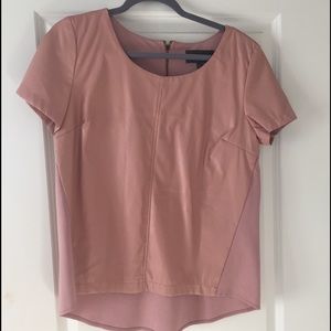 SALE Anthropologie pink leather top