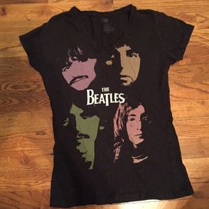 Black Beatles V Neck