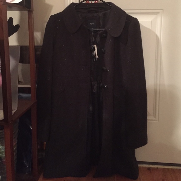 Wool coat black with sequins