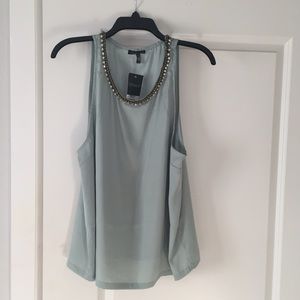 Topshop silk green top
