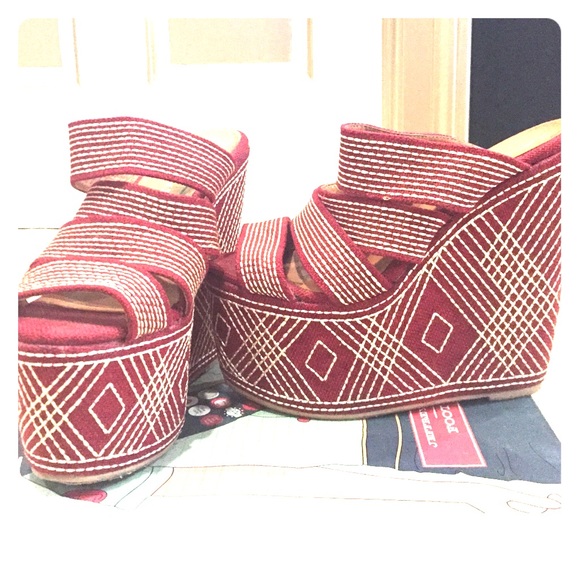 Jeffery Campbell red wedges from LF