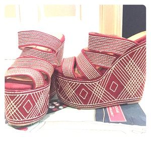 Jeffery Campbell red wedges from LF
