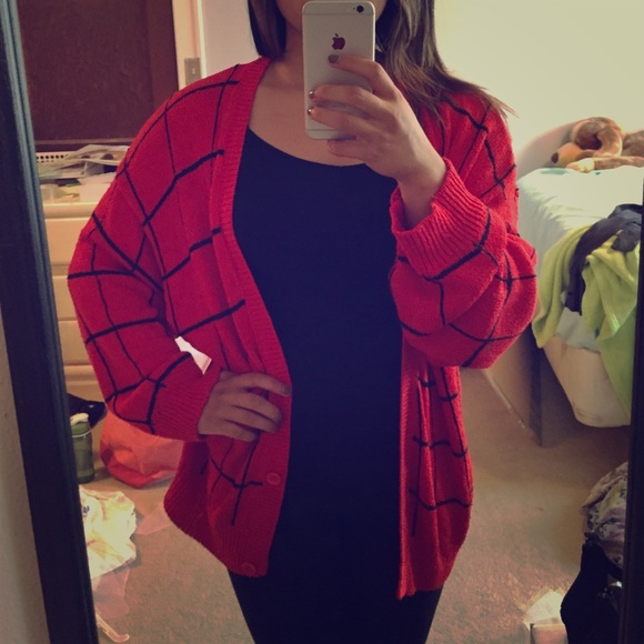 Striped Red Cardigan! ❤️