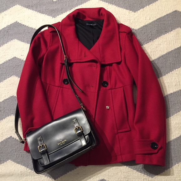 Gap red wool peacoat size s