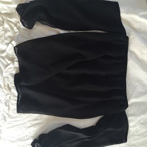 Off the shoulder black chiffon top
