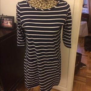 Boden Navy & White Striped Shirt Dress