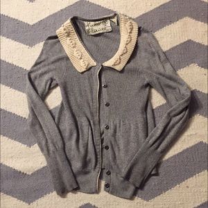 Anthropologie field flower grey cardigan Sweater