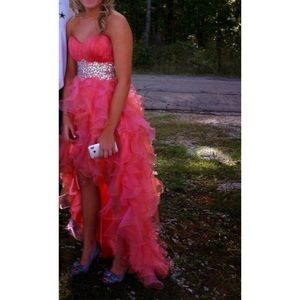Homecoming dress size 2 XS. Coral high low