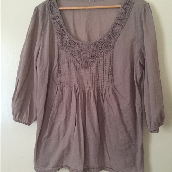 Beige peasant top
