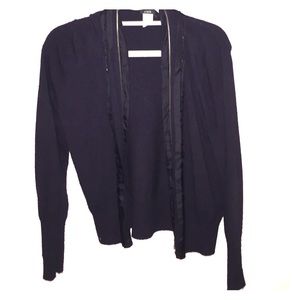 Black J.Crew Sweater w/ Tuxedo/Beaded Detailing