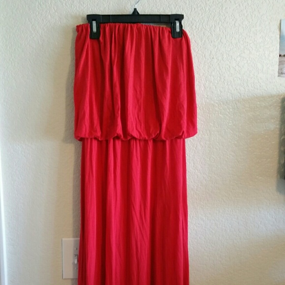 Orange long maxi dress