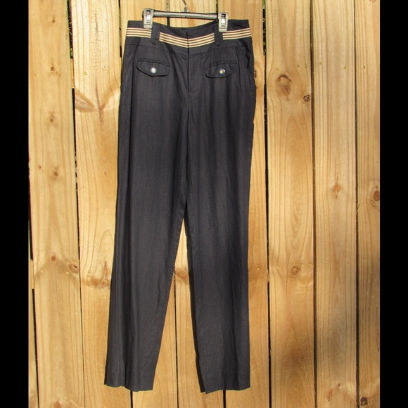 NWT navy blue linen pants by Anthropologie! - Picture 1 of 3