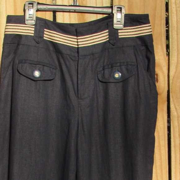 NWT navy blue linen pants by Anthropologie! - Picture 3 of 3
