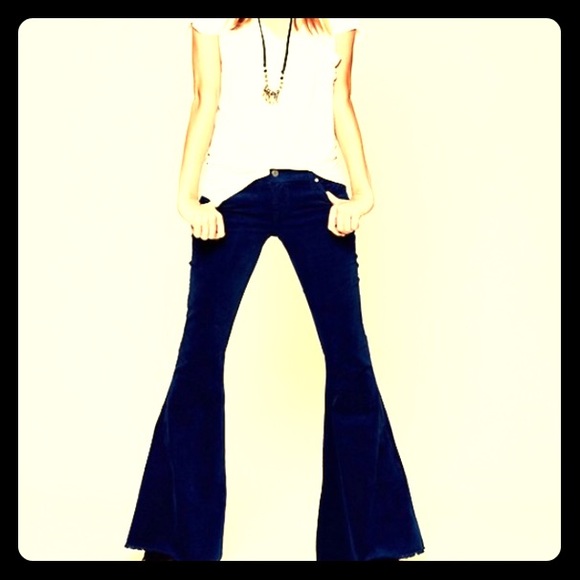 Black velvet bell bottoms