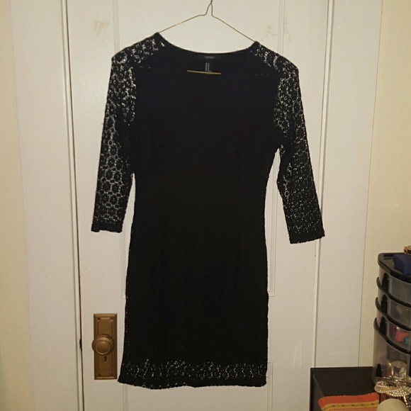 Black Lace Dress 3/4 sleeve - Picture 1 of 1