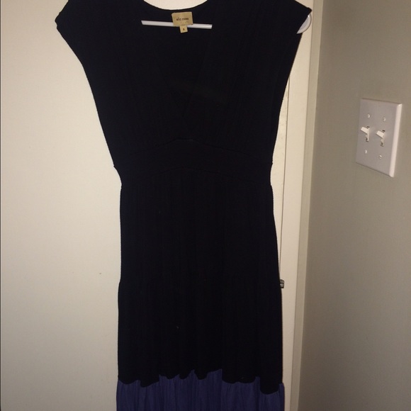 Ella Moss v-neck jersey empire dress colorblocked