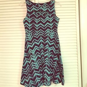 Peek A Boo Cutout Chevron Dress