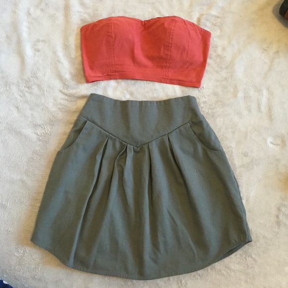 Gray High Rise Skirt.