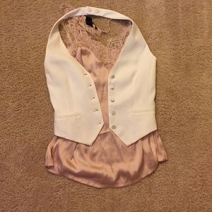 Halter neck vest white