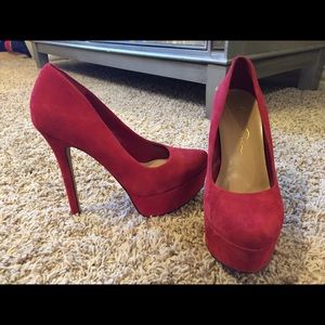 Jessica Simpson Red Suede Heels