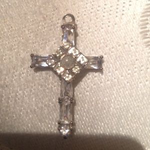 Crystal Lord's Prayer cross pendant