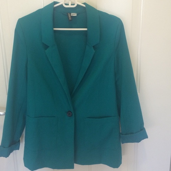 turquoise pocket blazer