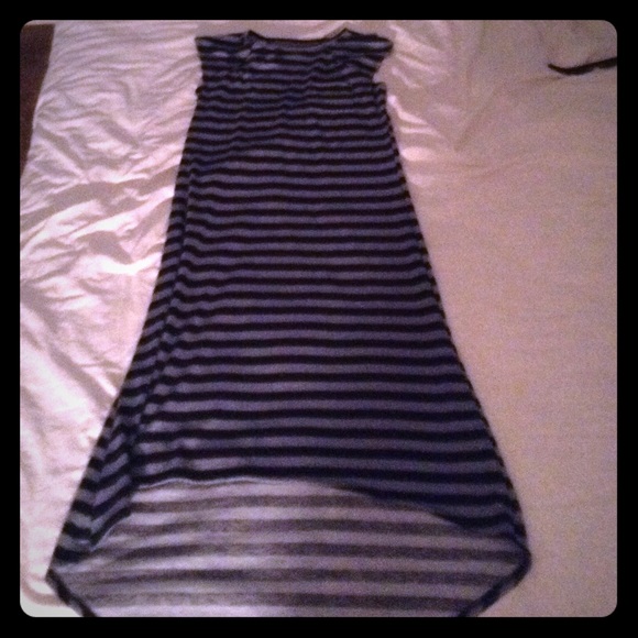 A black and gray long dress