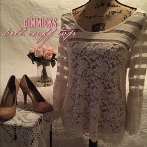 Gimmicks long bell cuff sleeve top