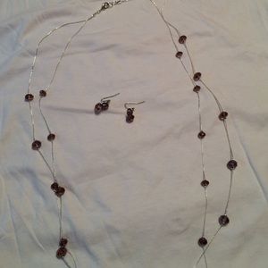 A necklace and matching earrings