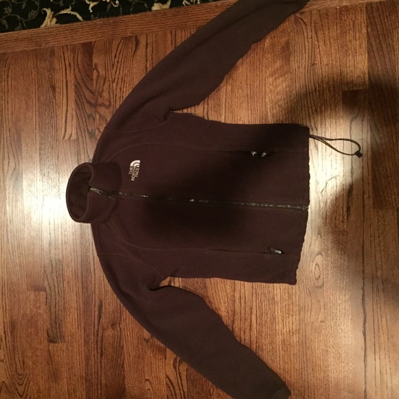 BROWN NORTH FACE ZIP UP JACKET