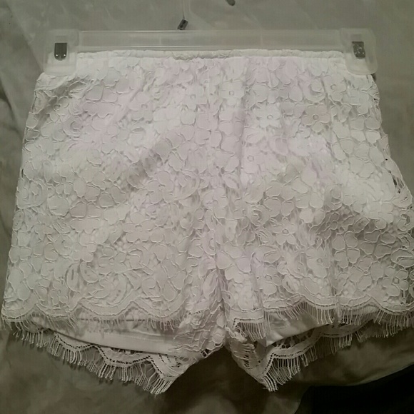Charlotte Russe white lace shorts. Never worn