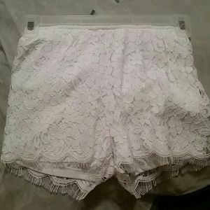 Charlotte Russe white lace shorts. Never worn