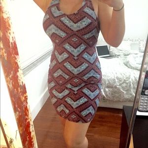 "Aztec" Print Dress