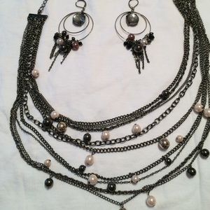 Necklace and earrings never been worn