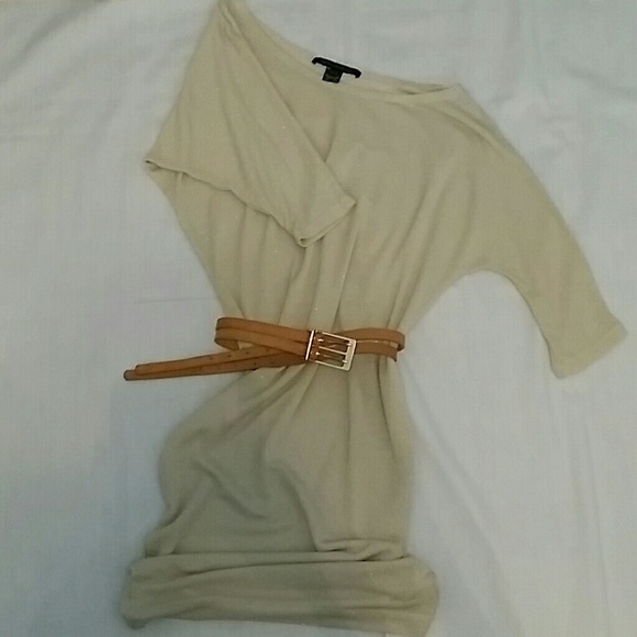 SALE! FRENCH CONNECTION Gold Shimmer Sweater Dress