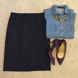 J. Crew - No. 2 Pencil Skirt in Navy