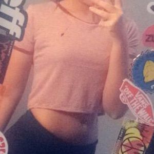 Red striped crop top