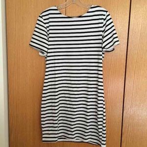 Black and white striped dress