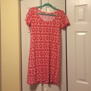 Red & White patterned J. Crew dress