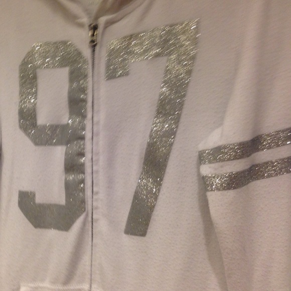white with Silver Sparkly Accents and numbering - Picture 2 of 3