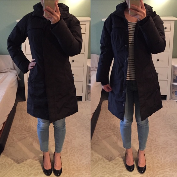 The North Face long parka black xs