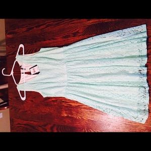 Teal/Floral Skater Dress