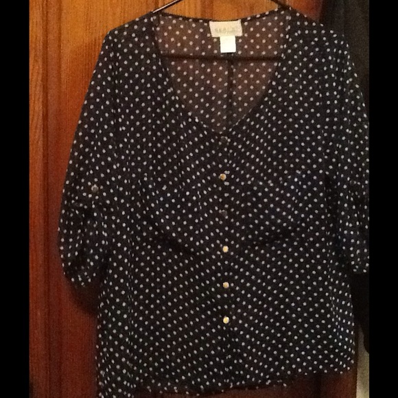 Blue polka dot top