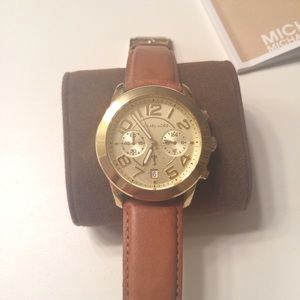 Michael Kors cognac colored leather watch