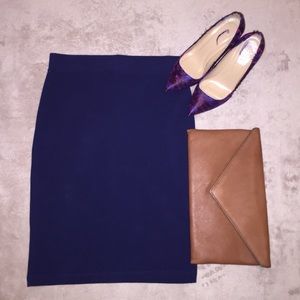 Stretch Pencil Skirt (Navy)
