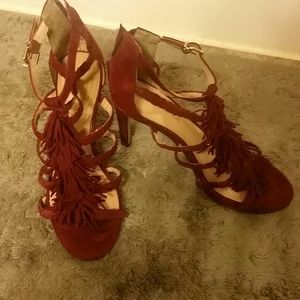 Antonio Melani maroon suede heels
