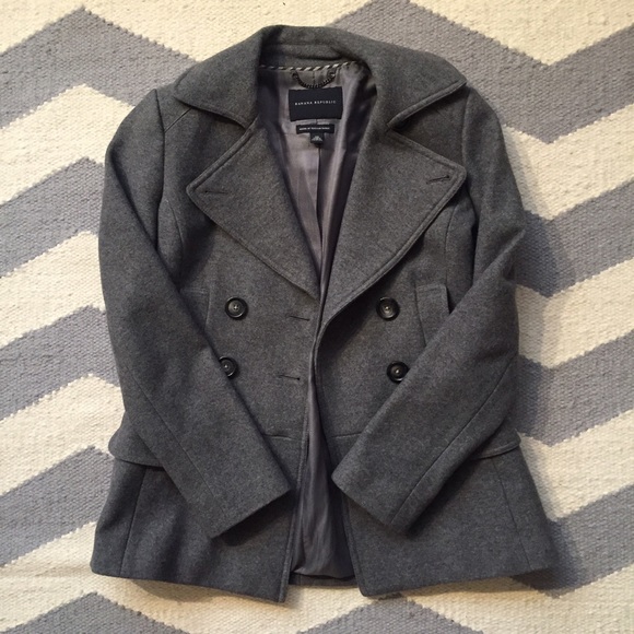Banana Republic grey wool peacoat xs