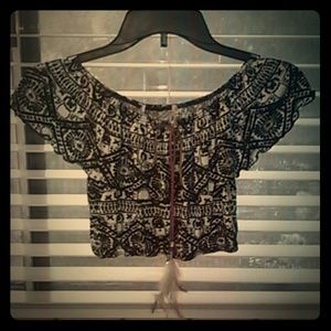 Papaya crop top/NEVER WORN!!!!!